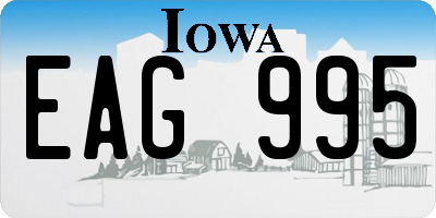 IA license plate EAG995