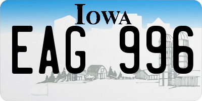 IA license plate EAG996