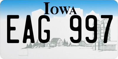 IA license plate EAG997