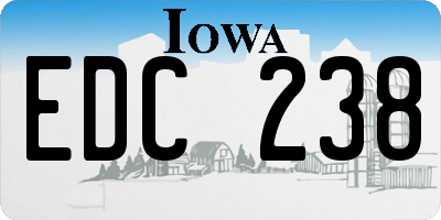 IA license plate EDC238