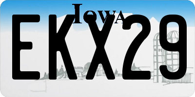 IA license plate EKX29