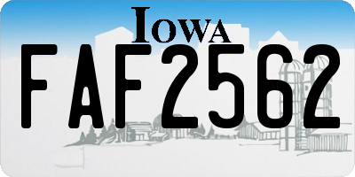 IA license plate FAF2562