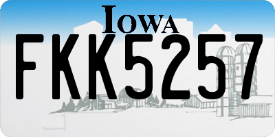 IA license plate FKK5257