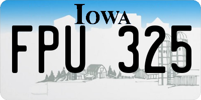 IA license plate FPU325