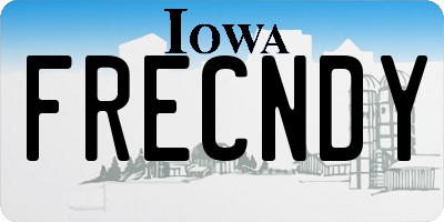 IA license plate FRECNDY