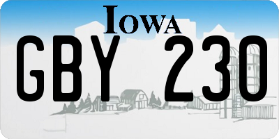 IA license plate GBY230
