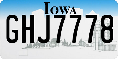 IA license plate GHJ7778