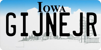 IA license plate GIJNEJR