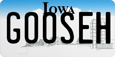 IA license plate GOOSEH