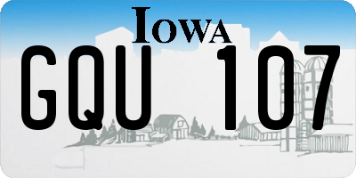 IA license plate GQU107