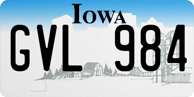 IA license plate GVL984