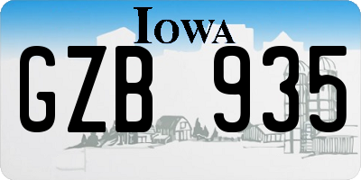 IA license plate GZB935