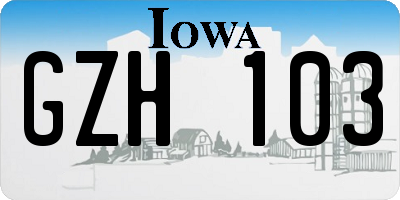 IA license plate GZH103