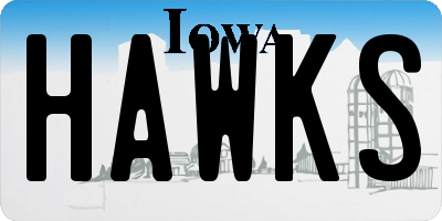 IA license plate HAWKS