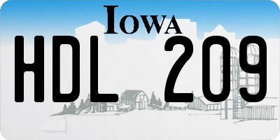 IA license plate HDL209