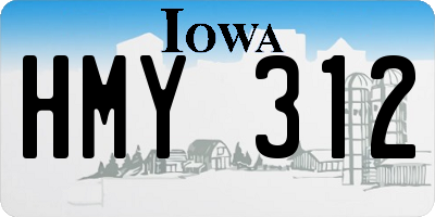 IA license plate HMY312