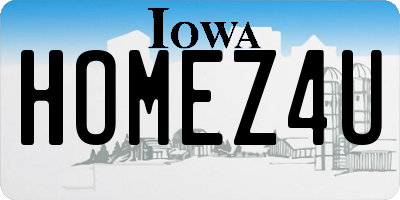 IA license plate HOMEZ4U