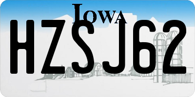 IA license plate HZSJ62