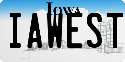 IA license plate IAWEST