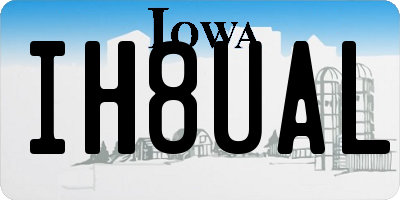 IA license plate IH8UAL