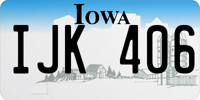 IA license plate IJK406