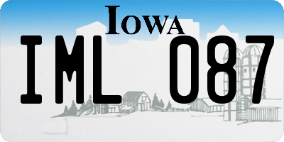 IA license plate IML087