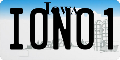 IA license plate IONO1