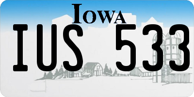 IA license plate IUS533
