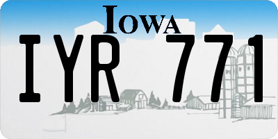 IA license plate IYR771