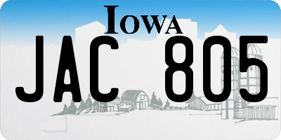 IA license plate JAC805