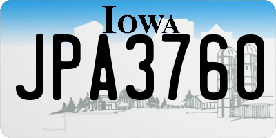 IA license plate JPA3760