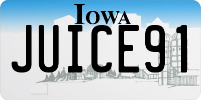 IA license plate JUICE91