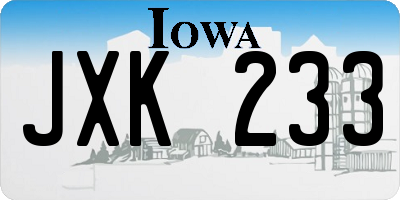 IA license plate JXK233