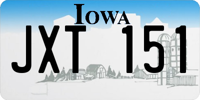 IA license plate JXT151