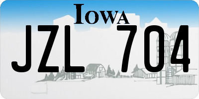 IA license plate JZL704