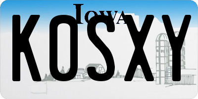 IA license plate K0SXY