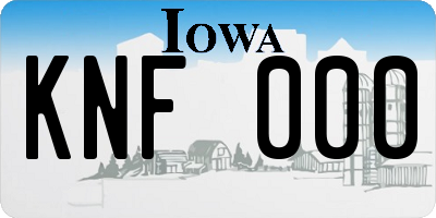 IA license plate KNF000