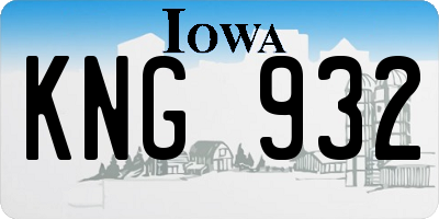 IA license plate KNG932