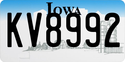 IA license plate KV8992