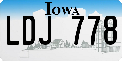 IA license plate LDJ778