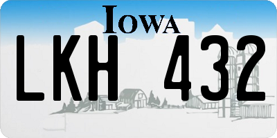 IA license plate LKH432