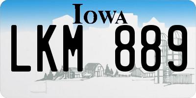 IA license plate LKM889