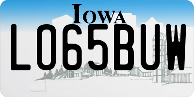 IA license plate LO65BUW