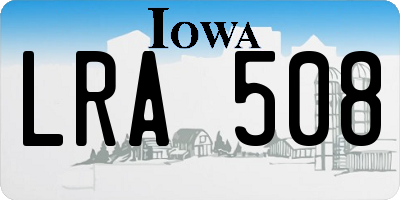 IA license plate LRA508