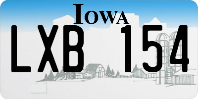 IA license plate LXB154