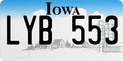 IA license plate LYB553