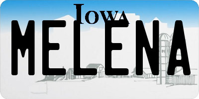 IA license plate MELENA