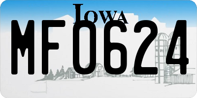 IA license plate MF0624