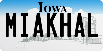 IA license plate MIAKHAL