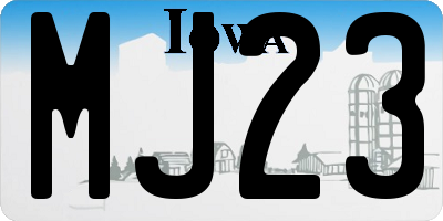 IA license plate MJ23